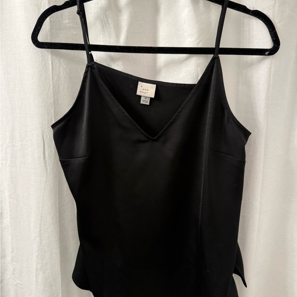 a new day Black V-Neck Satin-Look Camisole